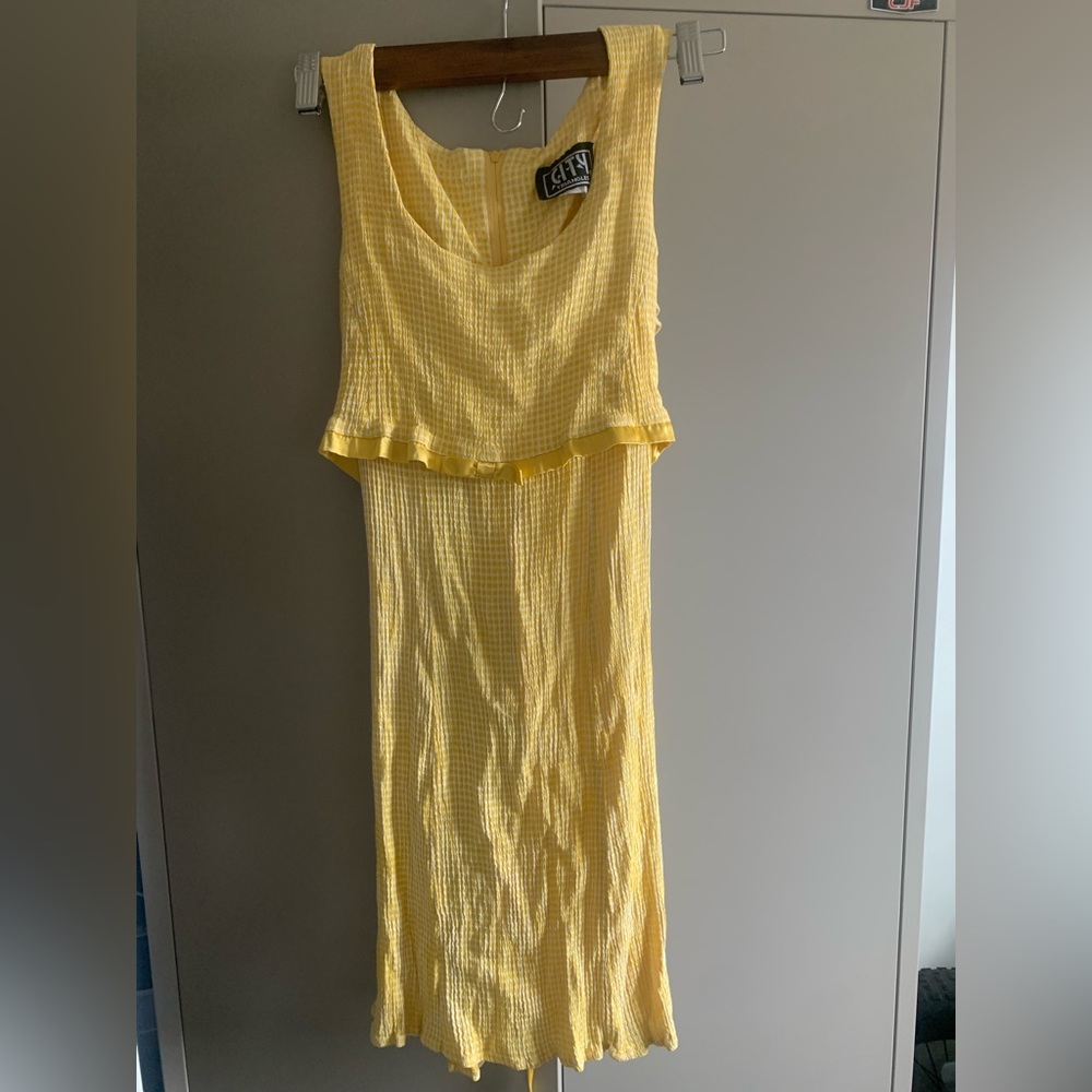 Vintage Yellow Gingham Dress
